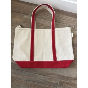 Vintage CB Station Boat And Tote Red White Canvas Bag w/ Embroidery 18"‎ x 20"
